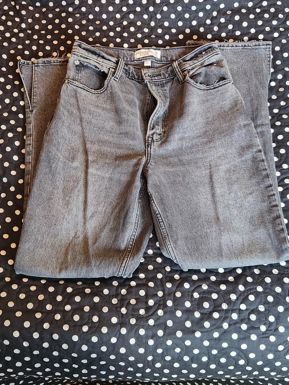 Abercrombie & Fitch Curve Love 90s Straight Jeans 27/4R Washed Black
